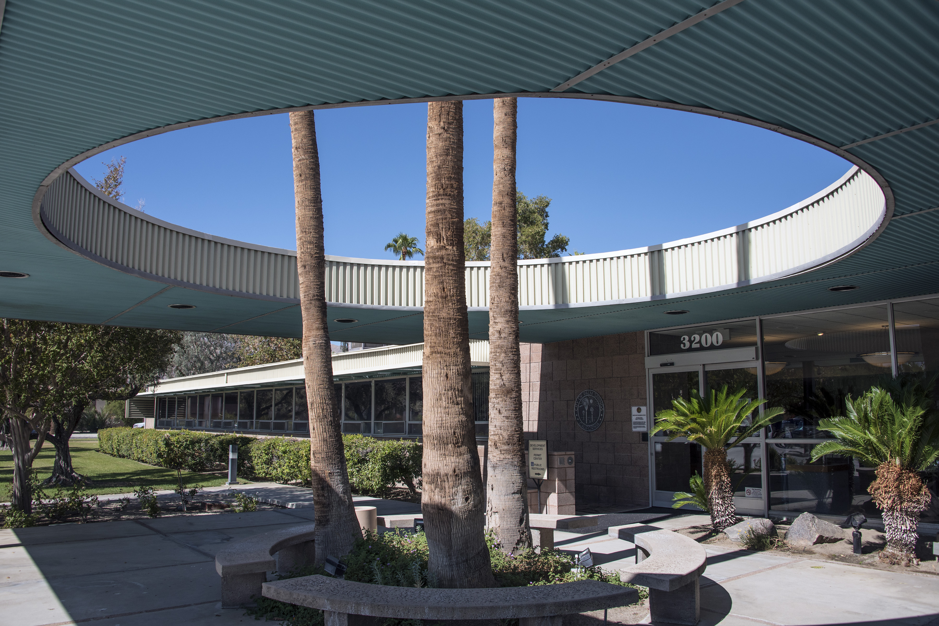Palm Springs City Hall, in the Coachella Valley area affected by the Riverside County 911 outage