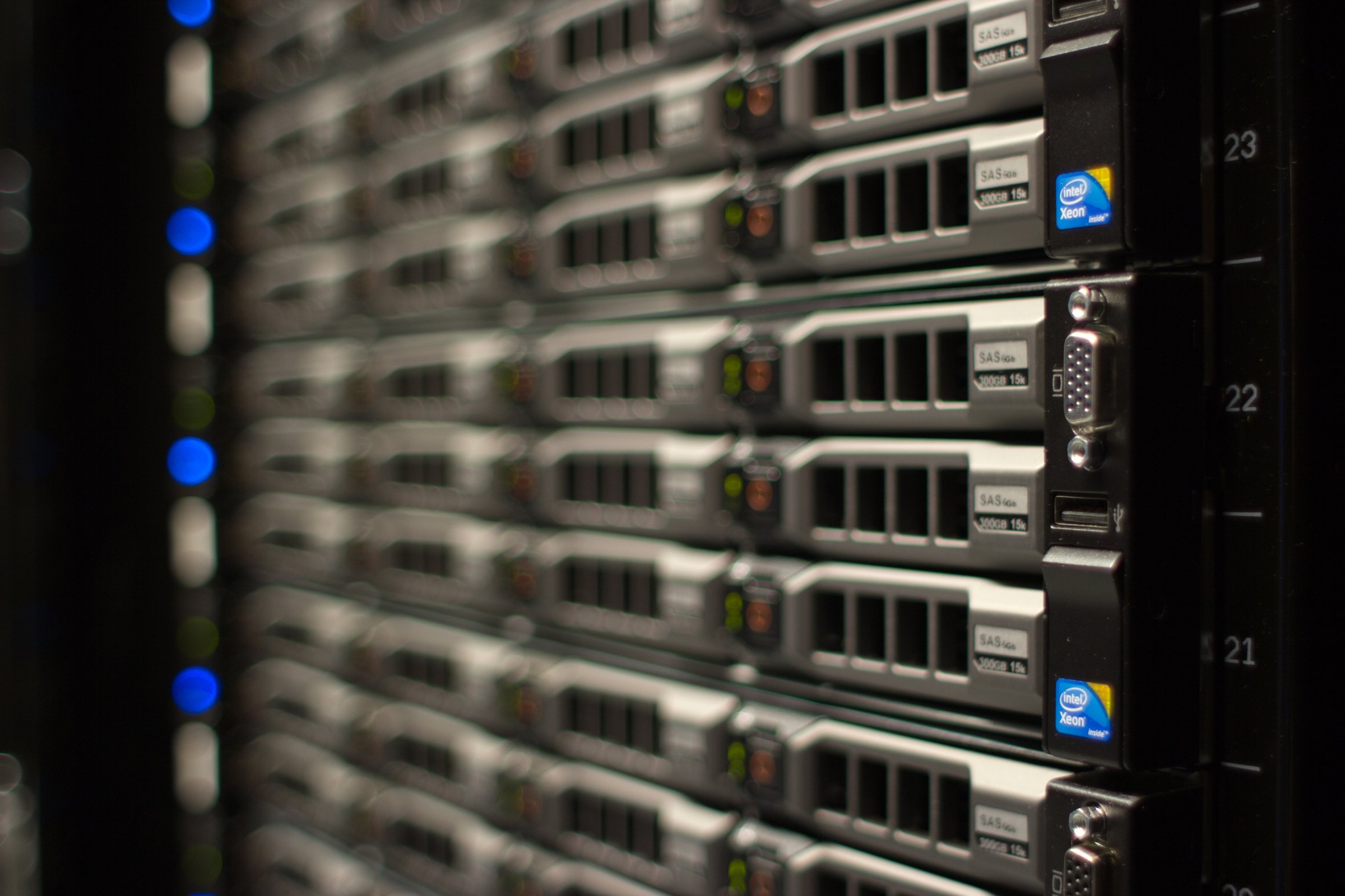 Rows of Wikimedia Foundation servers