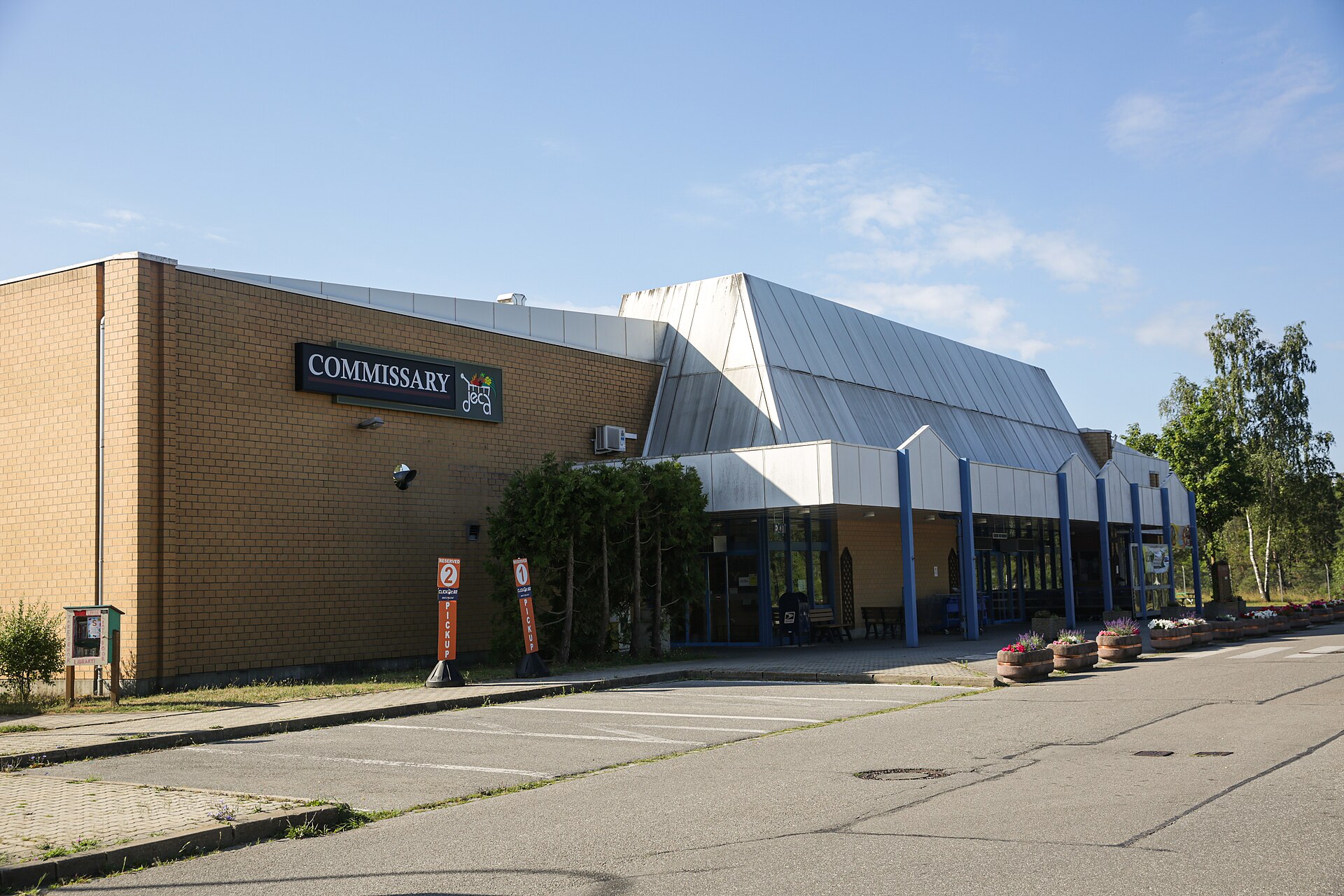 A U.S. Army commissary storefront at Hohenfels, Germany — commissaries on at least six U.S. bases suffered freezer malfunctions the Pentagon is treating as a suspected cyberattack