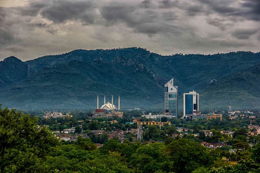 Aerial view of Islamabad, where US and Iranian delegations failed to reach a ceasefire agreement before the Trump Hormuz blockade announcement