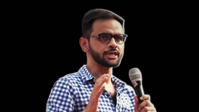 Umar Khalid speaking at a public meeting; the Delhi High Court has denied his bail plea again in the 2020 Delhi riots UAPA case