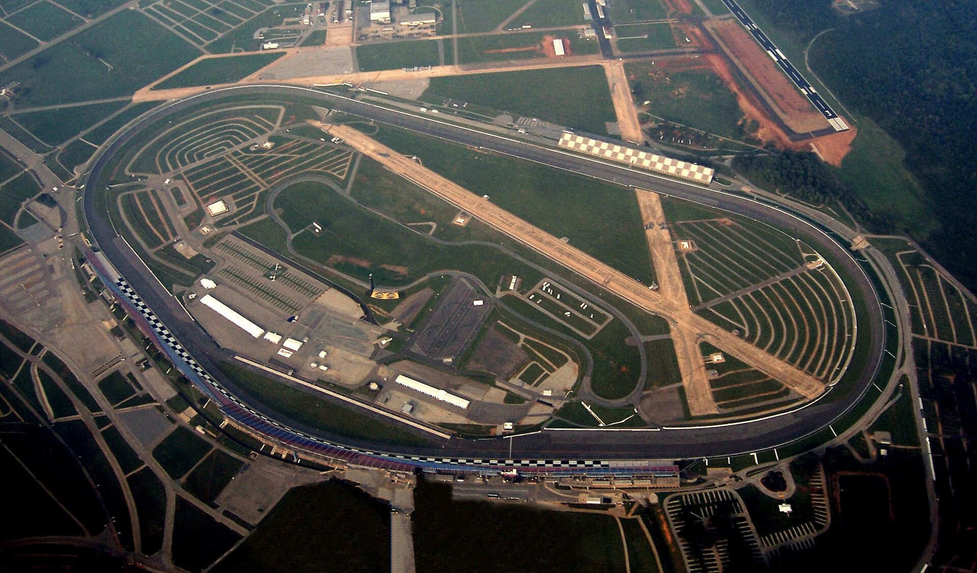 Talladega Superspeedway aerial view, the 2.66-mile Alabama track where Kyle Larson won the YellaWood 500