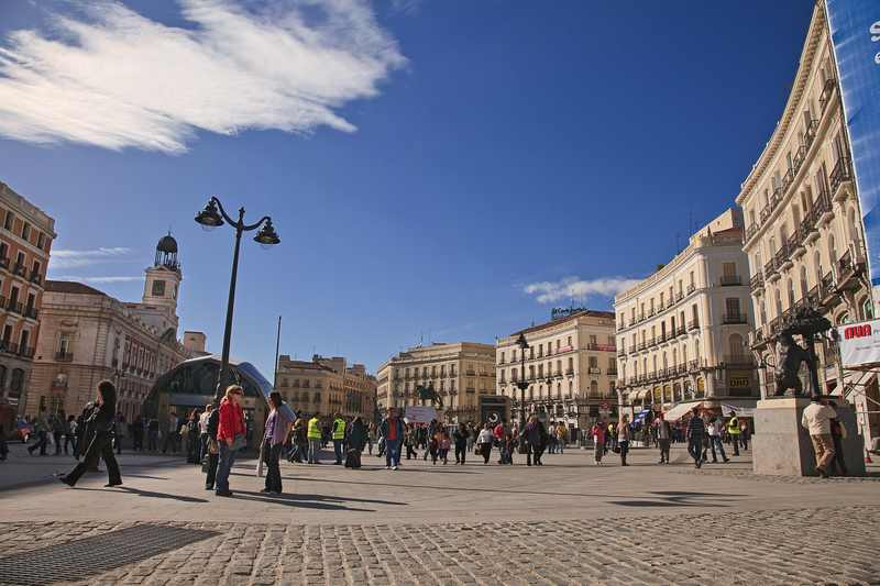 Puerta del Sol in Madrid, where Spain housing protesters later camped after Maricarmen Abascal's eviction