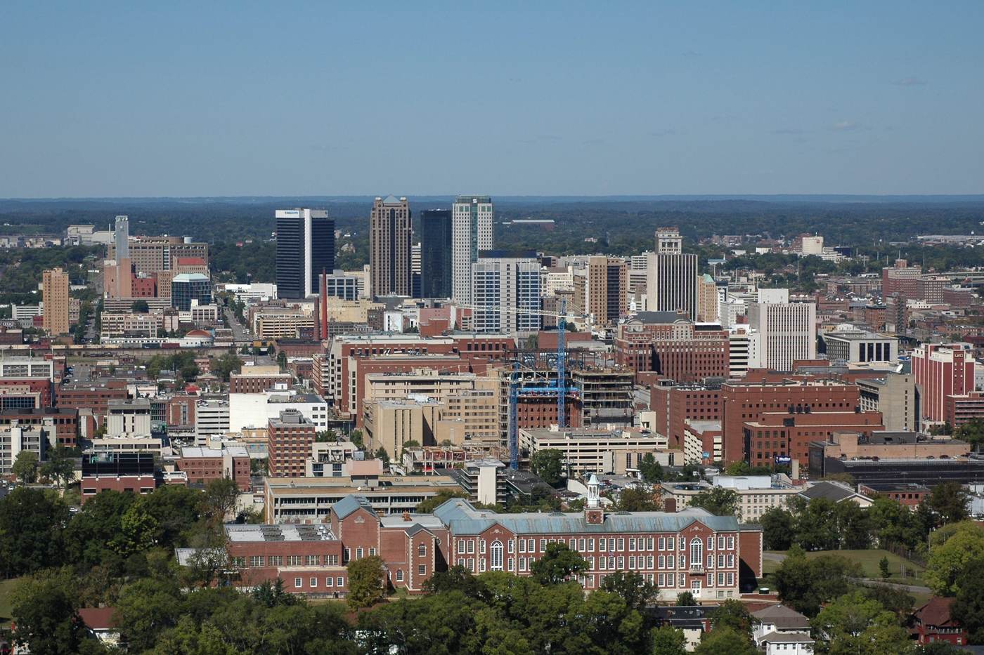 Birmingham, Alabama skyline near the city where Jamar Goff was booked into Jefferson County Jail