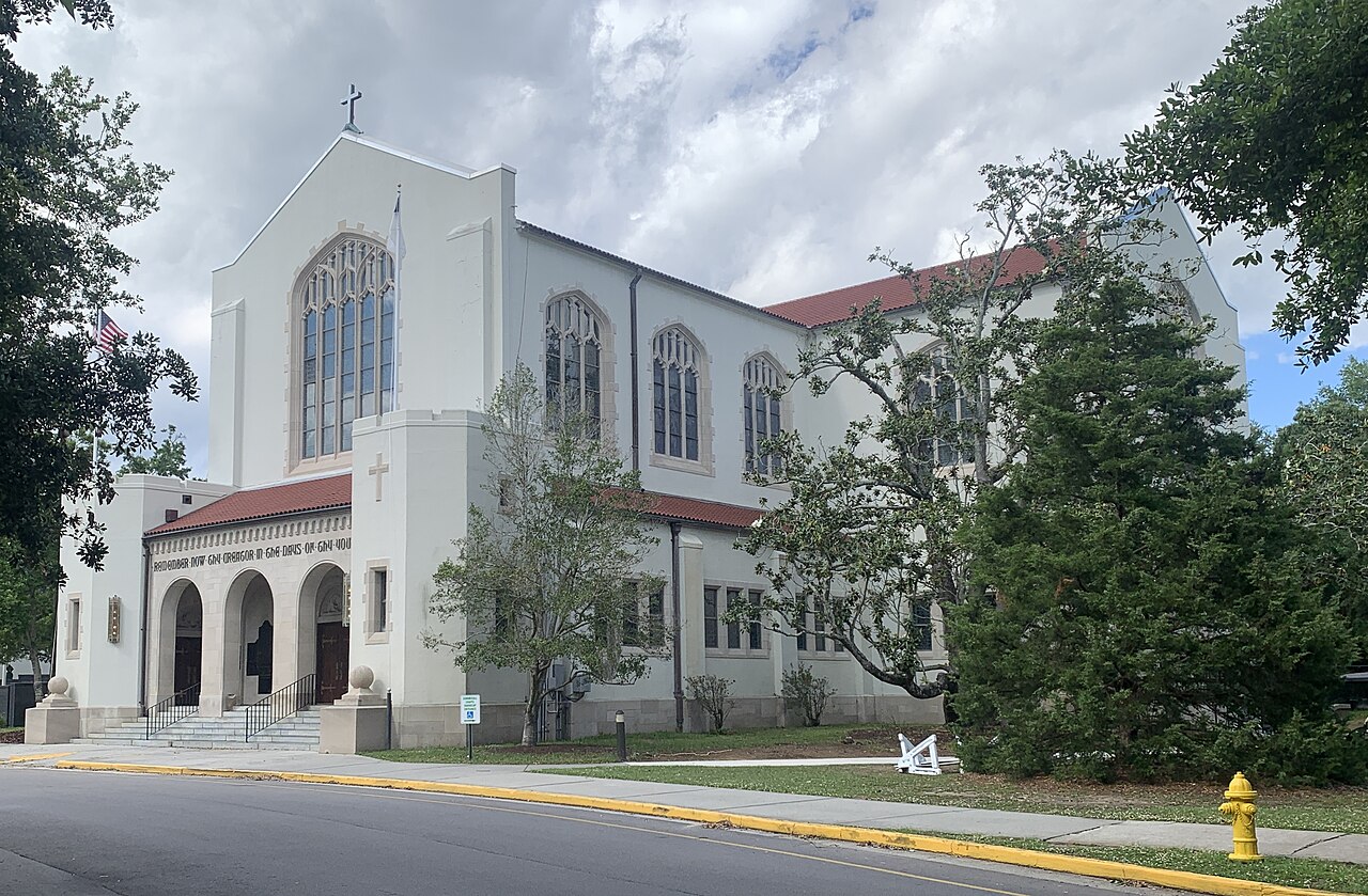 Summerall Chapel at The Citadel in Charleston, South Carolina, where Nancy Mace became the first woman to graduate from the Corps of Cadets in 1999