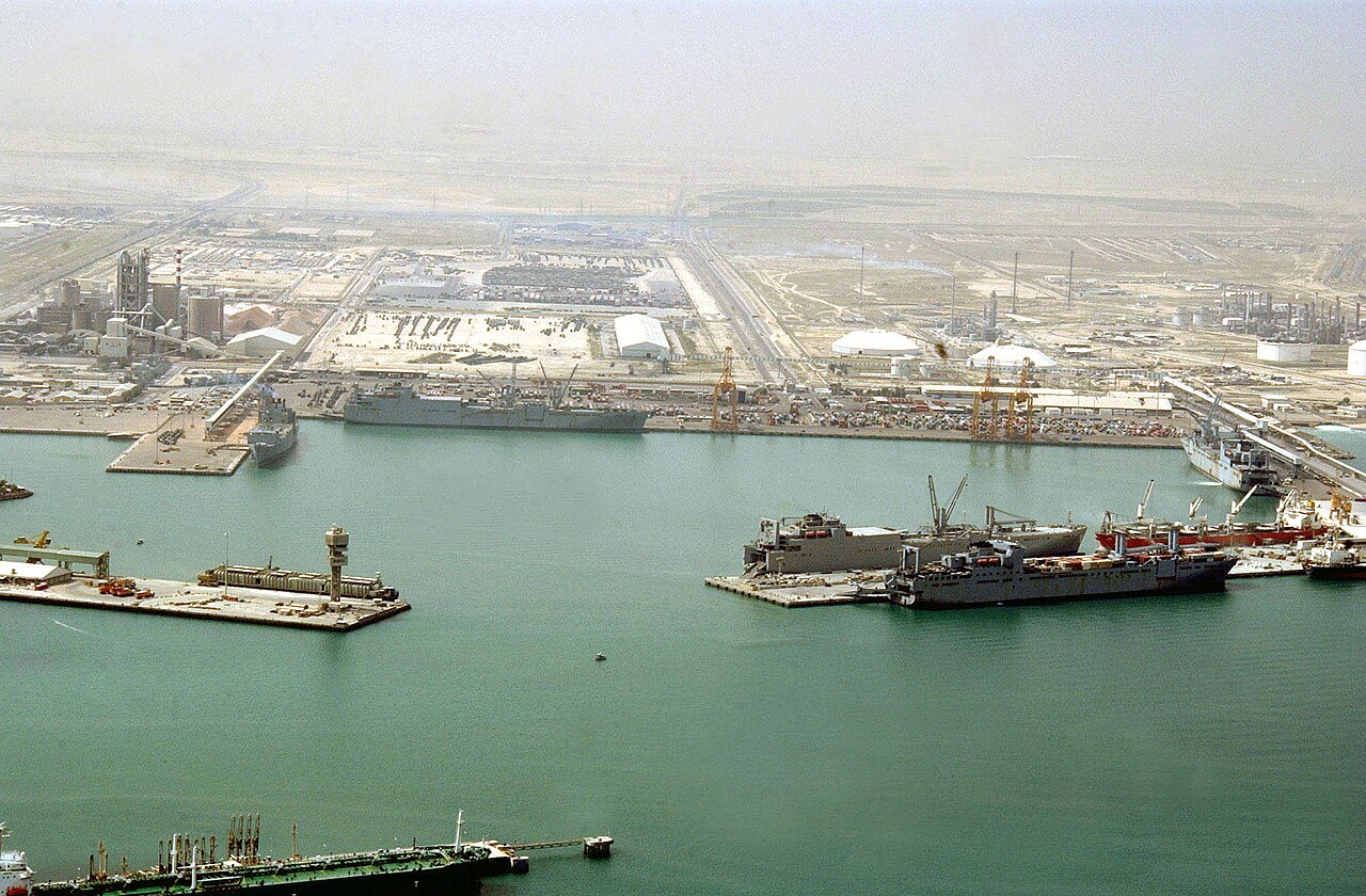 Aerial view of Port Shuaiba, Kuwait, where Port Shuaiba wounded soldiers survived an Iranian drone strike