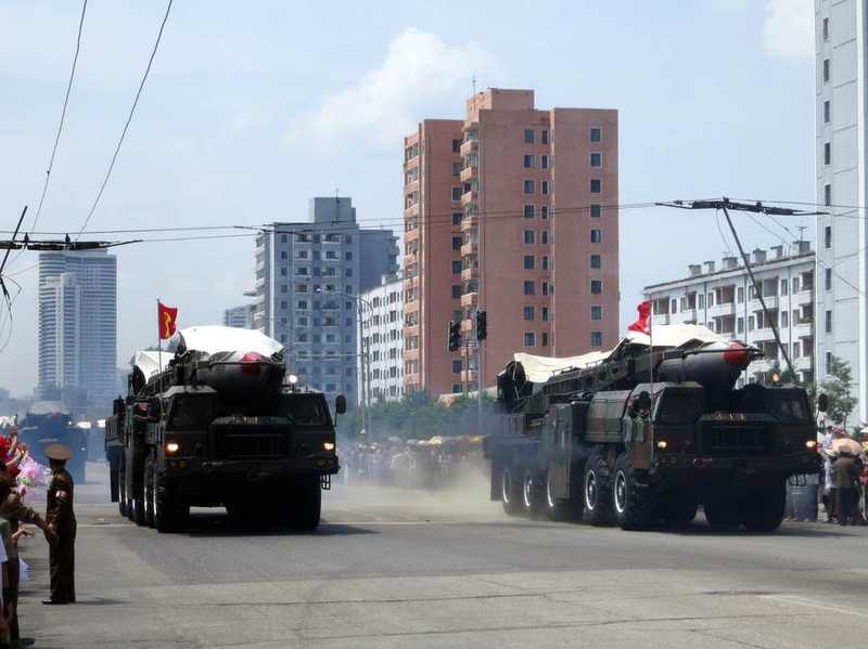 North Korean ballistic missiles on parade — North Korea missile launch October 2026