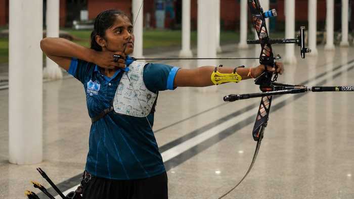 Kumkum Mohod draws a recurve bow before her historic Asian Games gold for India