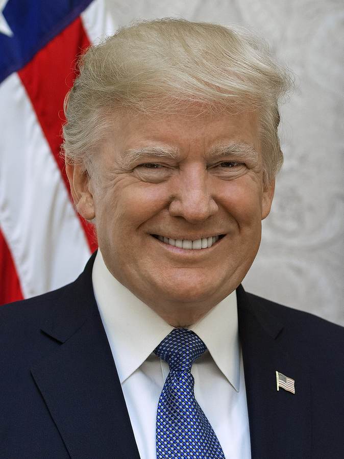 Official 2025 portrait of President Donald Trump — the Trump taxpayer money ads were personally ordered by Trump, the Times reports