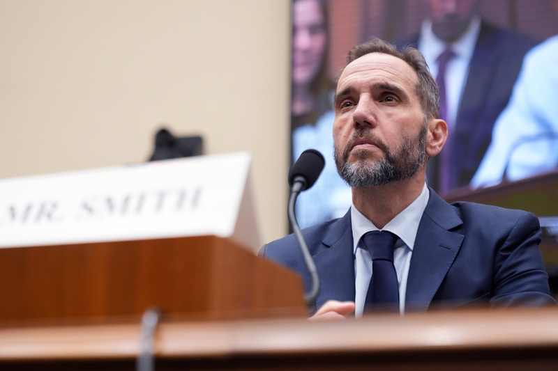 Former special counsel Jack Smith testifying during the September 29 Senate Judiciary hearing about declassified documents