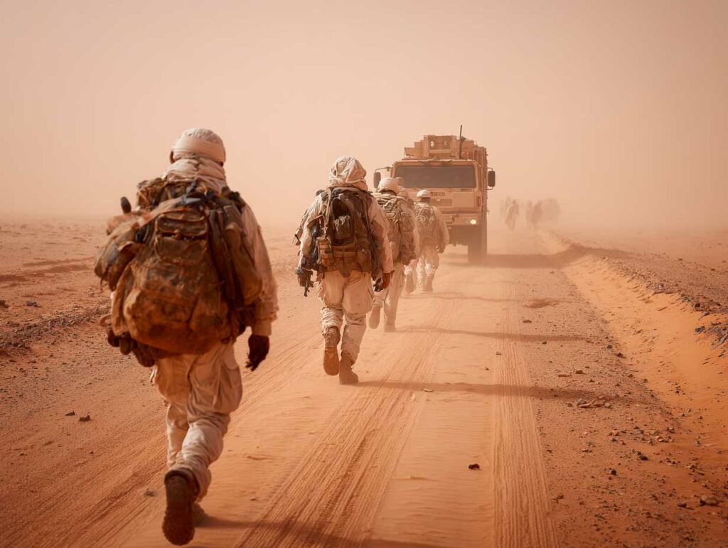 Armed personnel in Mali in a 2025 file photograph illustrating the Russia-backed Africa Corps presence
