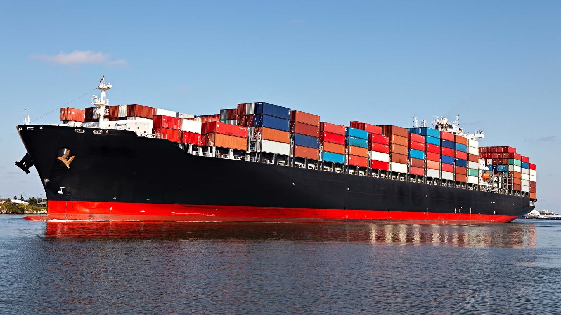 A container ship underway in a file photograph illustrating Red Sea trade