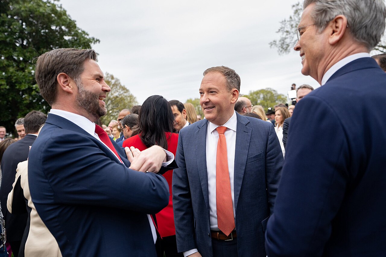 Treasury Secretary Scott Bessent with Vice President JD Vance and Lee Zeldin April 2025