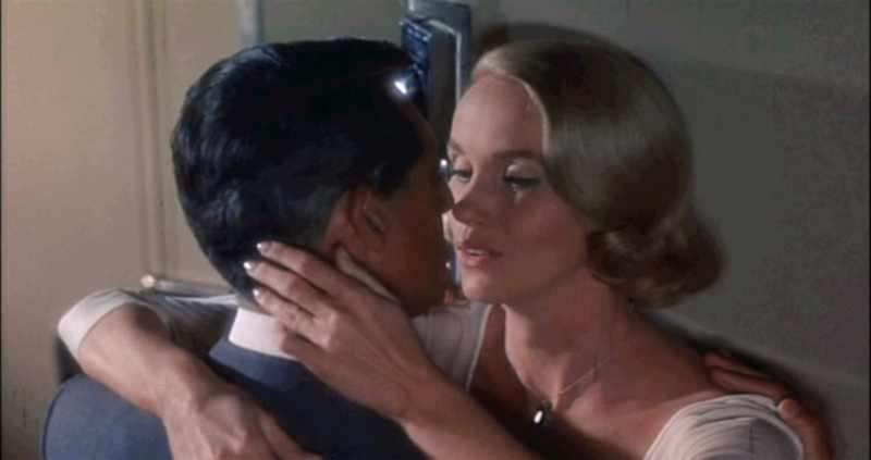 Eva Marie Saint as Eve Kendall with Cary Grant in Alfred Hitchcock's North by Northwest