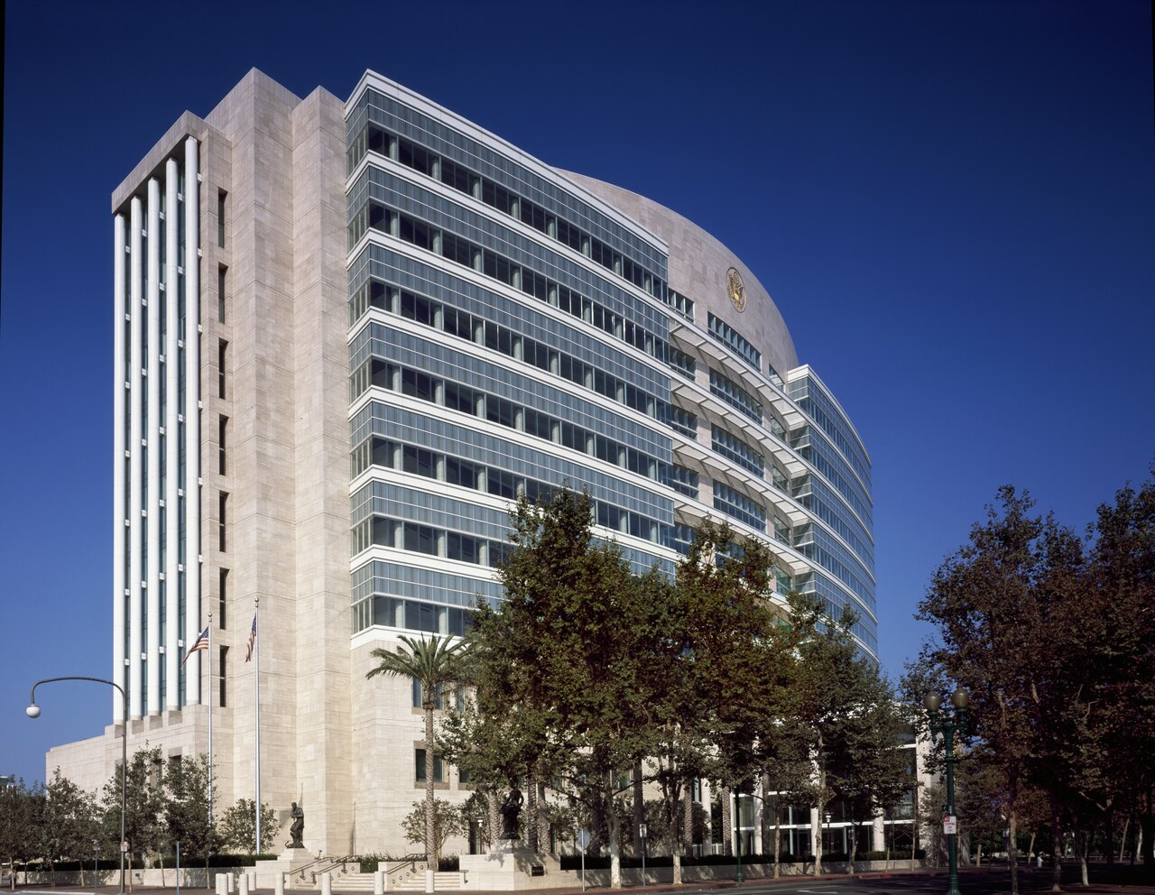 The Ronald Reagan Federal Building and U.S. Courthouse in Santa Ana, California, the Central District courthouse of U.S. District Judge David O. Carter