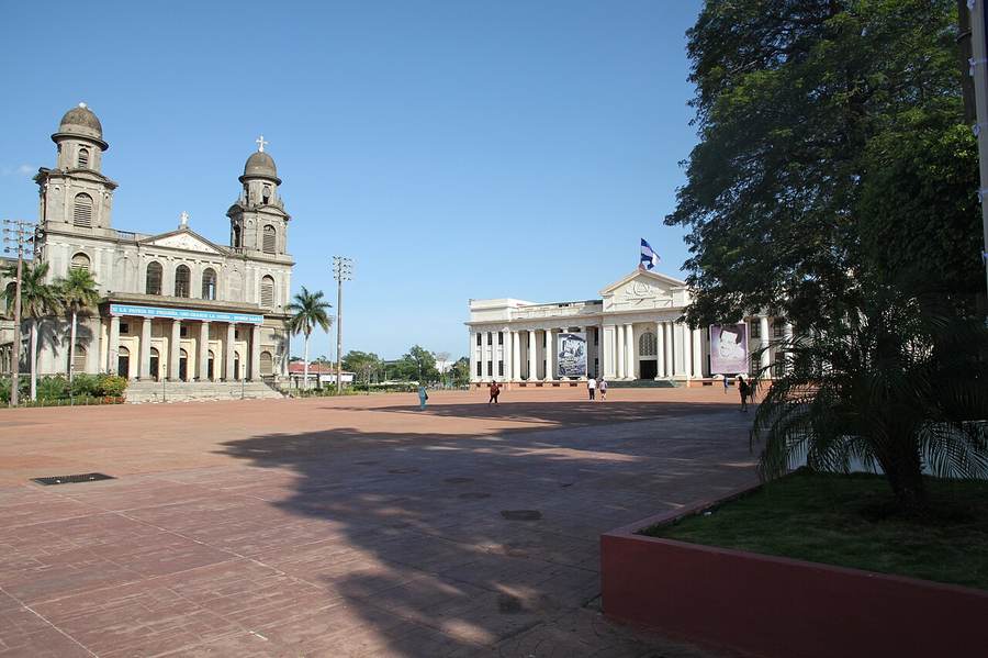 Plaza de la Revolución in Managua, where Nicaragua's government announced its Parlacen withdrawal