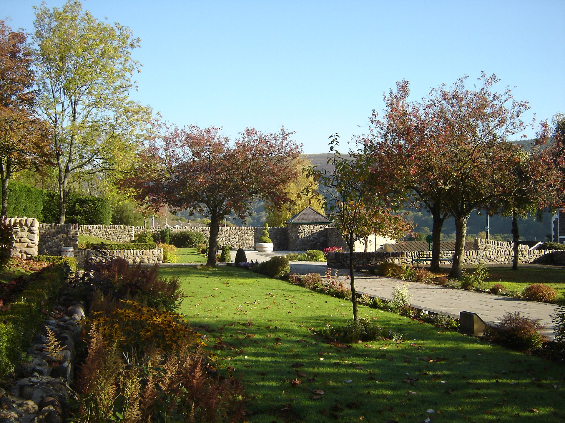 Aberfan disaster 60th anniversary — the Aberfan Memorial Garden at Pantglas, laid out on the site of Pantglas Junior School