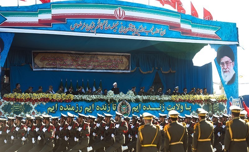 Iranian military hardware on display at an Army Day parade in Tehran — the army chief says the war has reached a critical and decisive stage.