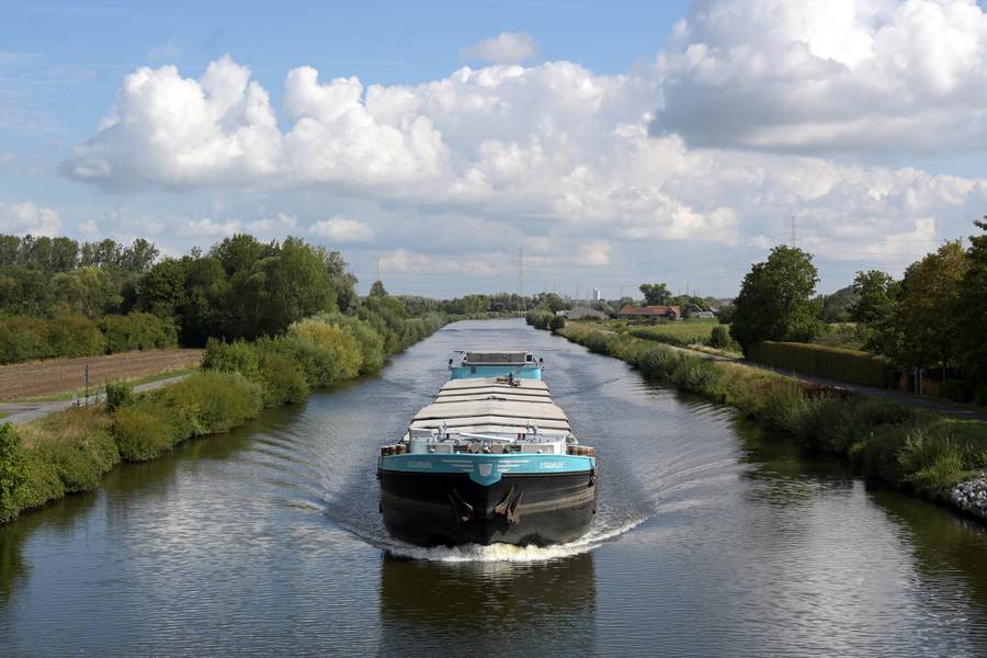 A cargo barge underway — Danube river ports like Izmail move Ukrainian grain by barge