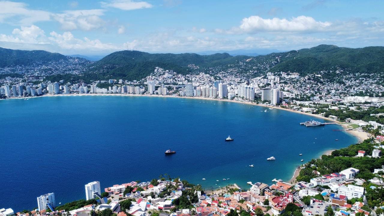 Acapulco Bay on Mexico’s Pacific coast, shown in a file photograph as Hurricane Polo Category 5 tracks offshore