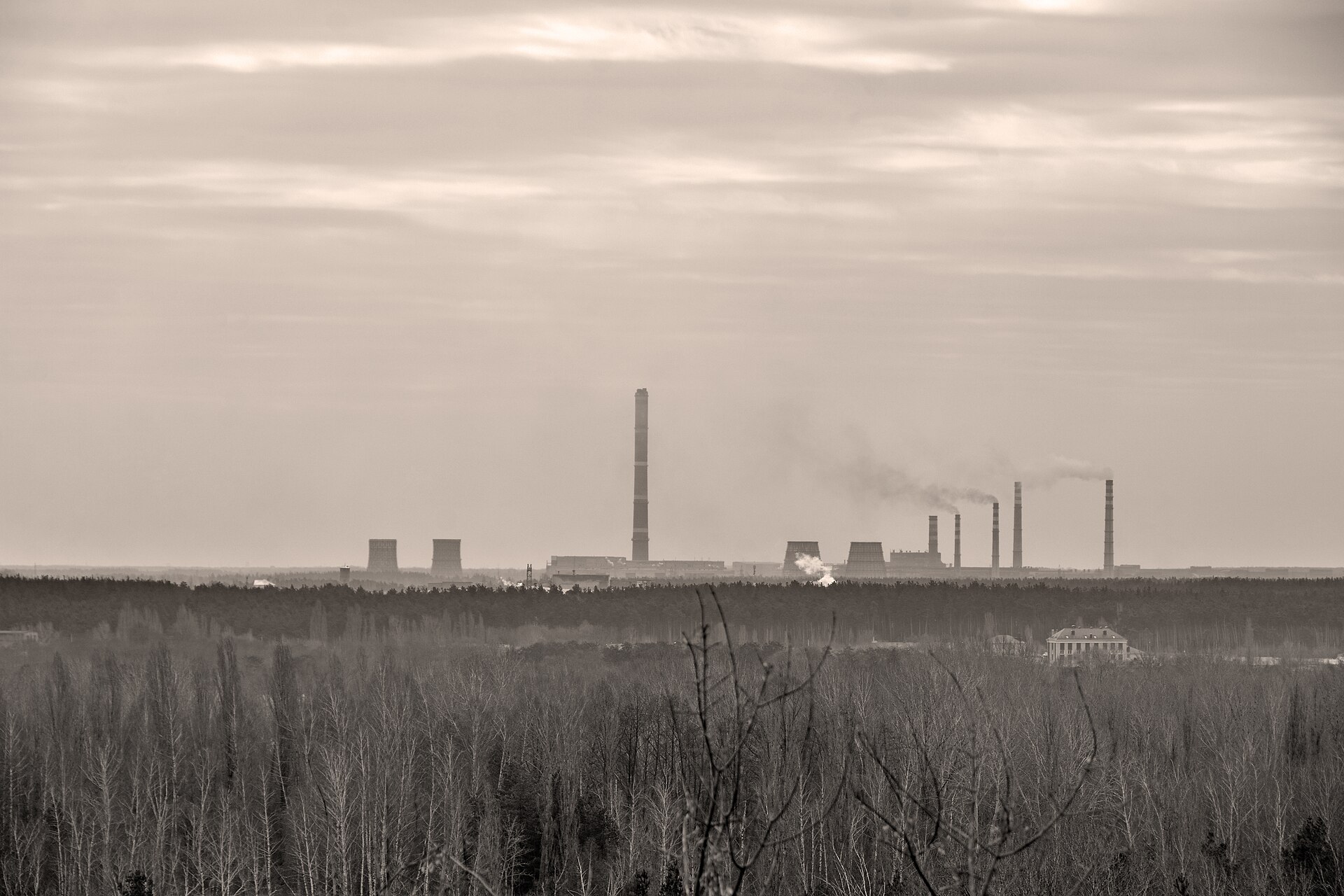 Lipetsk steel plant skyline in Russia, where the regional governor said drones hit apartment buildings and a medical facility