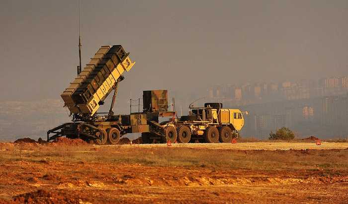 Patriot missile-defense battery representing Saudi air defenses during Houthi missile attacks on Saudi Arabia