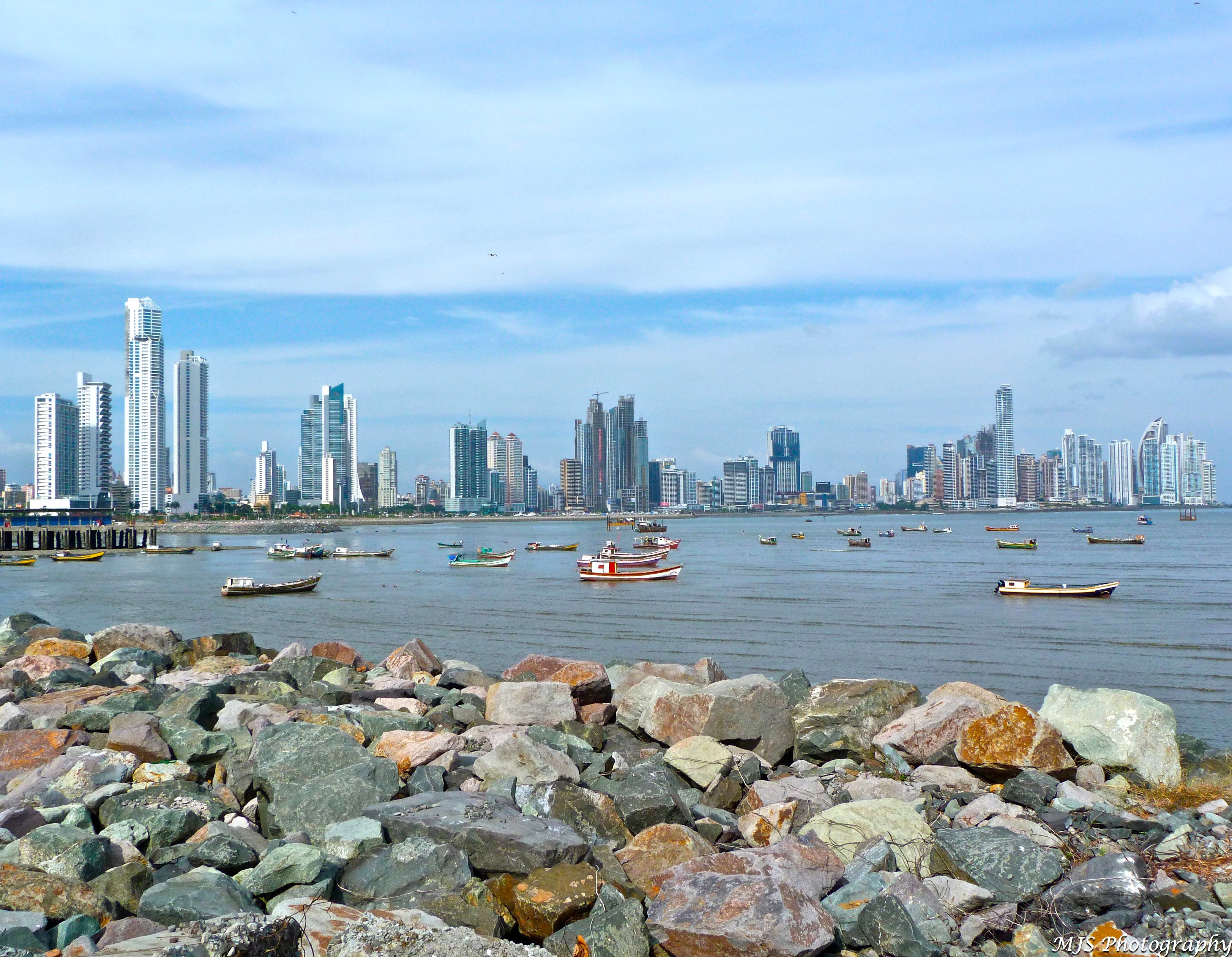 Panama City skyline, where buildings shook during the magnitude 7.7 earthquake