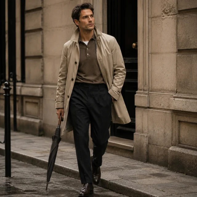 Real layered fall wardrobe with collared knitwear