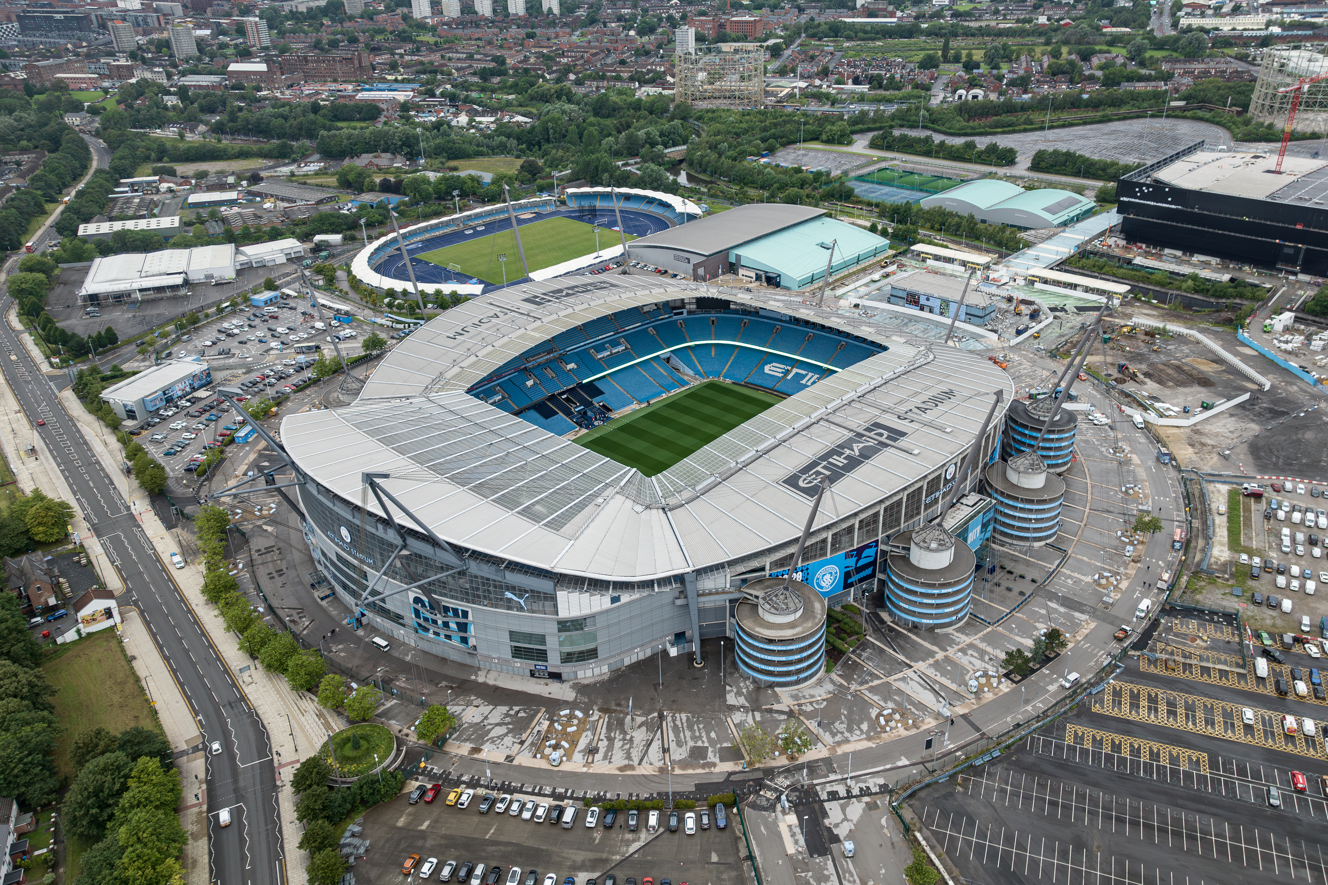 Etihad Stadium, Manchester City's home ground, as the club appeals the 114 guilty verdicts on Premier League financial charges
