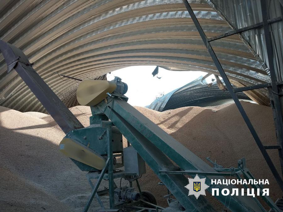 Granary in the Odesa region damaged by a Russian drone attack, illustrating Russian strikes on Ukrainian port infrastructure