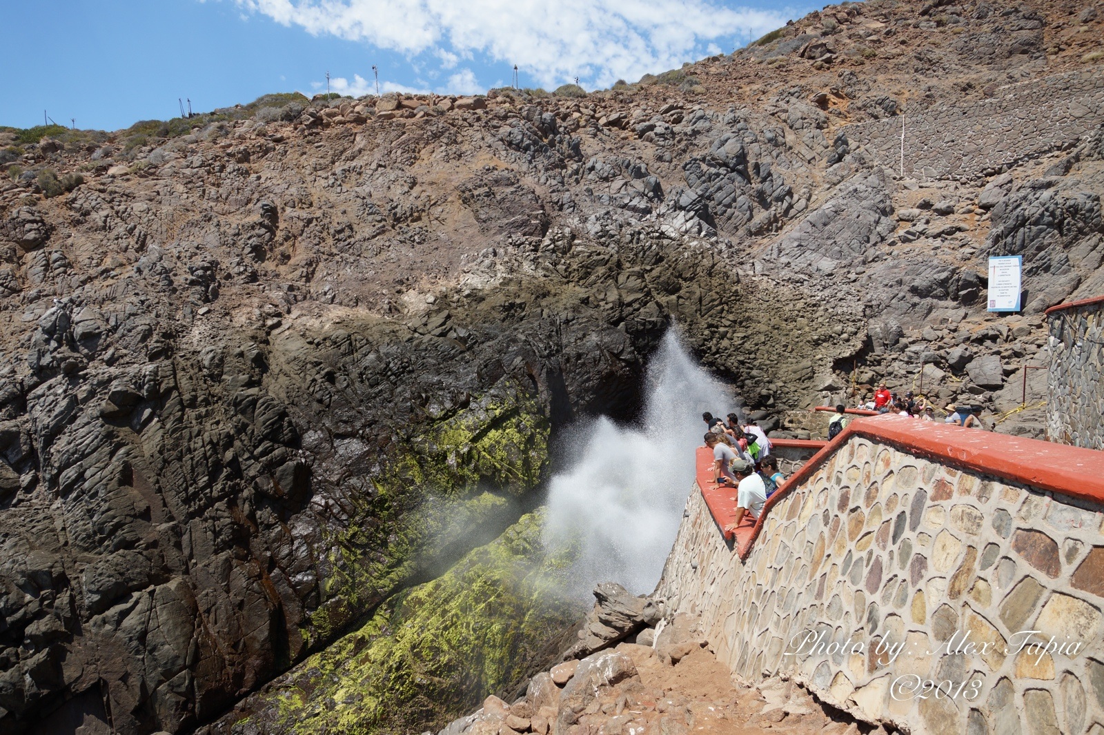 La Bufadora blowhole on the Pacific coast south of Ensenada in Baja California, on the surf coast at the centre of the Mexico surfers murders case