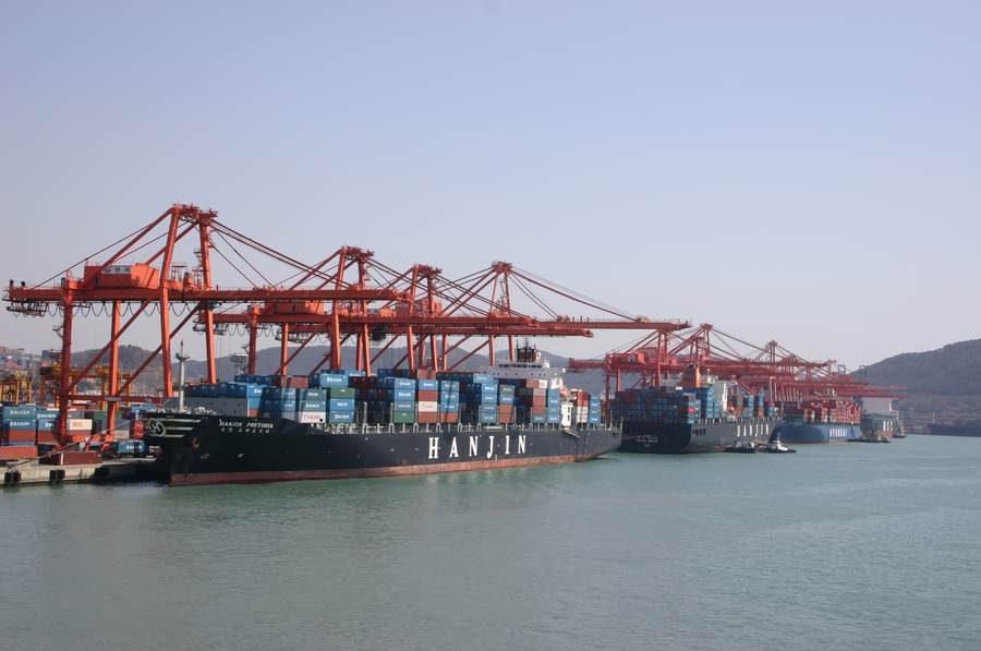 Container terminal at the Port of Busan, South Korea