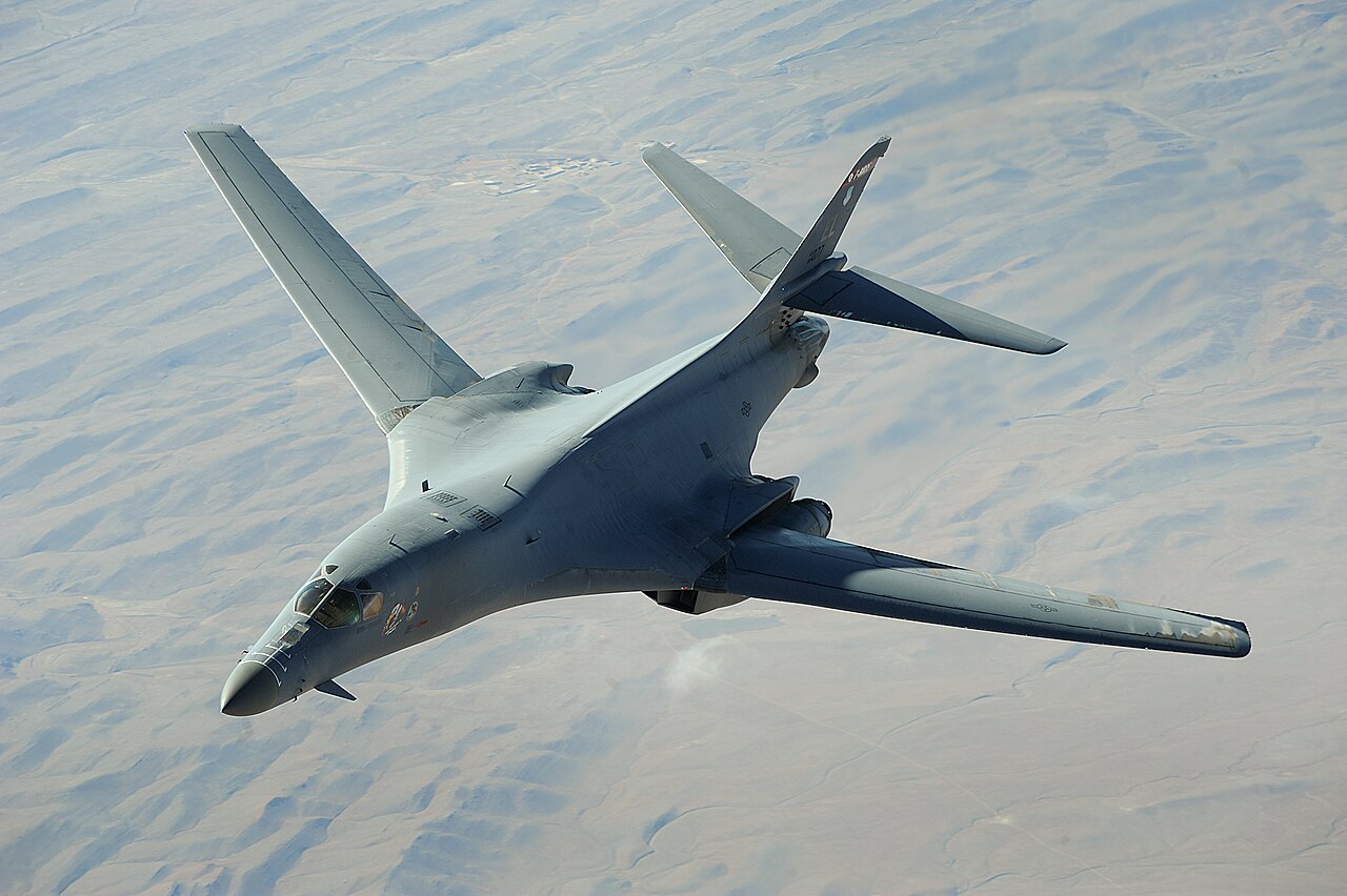 US Air Force B-1B Lancer in flight — US bombers withdrawn RAF Fairford after the foiled Iran-linked terror plot