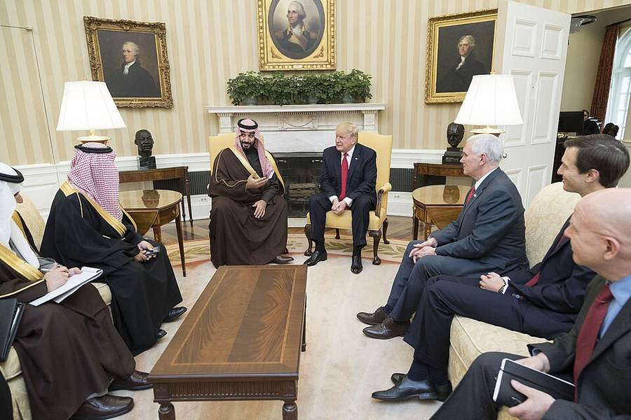 Donald Trump and Jared Kushner seated with officials during a White House meeting