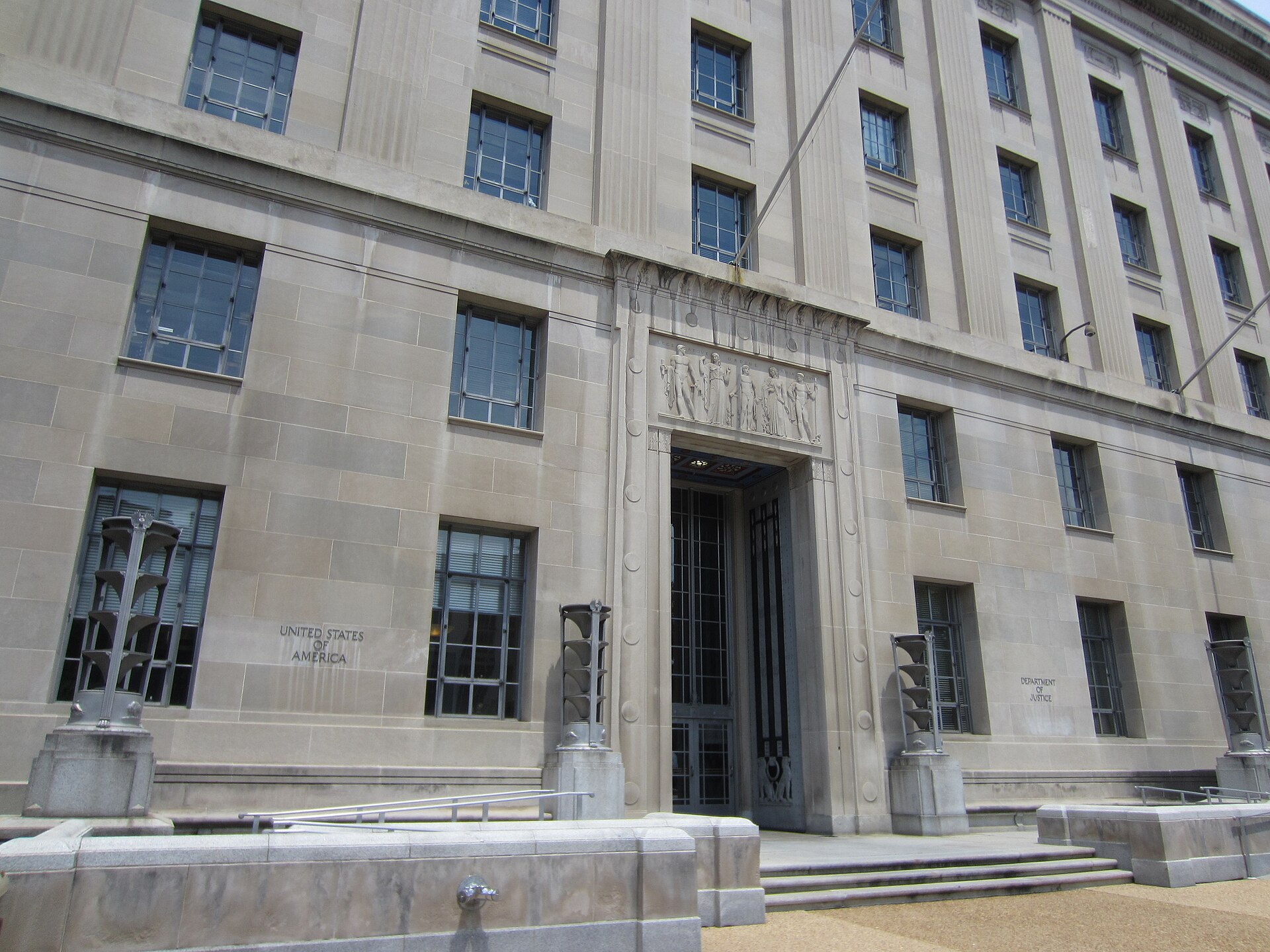 The U.S. Department of Justice building in Washington, which on October 19 charged 28 California green card holders with voting and registration crimes