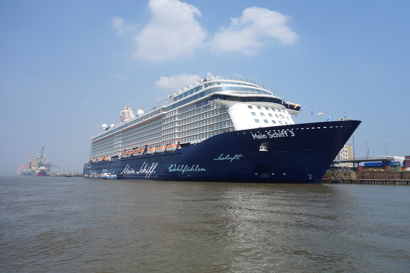 Mein Schiff 3, the TUI Cruises ship involved in the Bremerhaven collision, photographed in Bremerhaven — file photograph