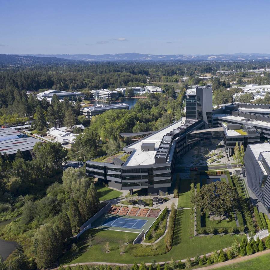 Nike Beaverton headquarters campus during the company's fiscal 2027 earnings and restructuring announcement