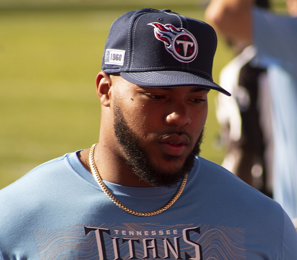 Jeffery Simmons trade — Jeffery Simmons in his Tennessee Titans uniform in 2019, before the trade that sent the All-Pro defensive tackle to the Chicago Bears