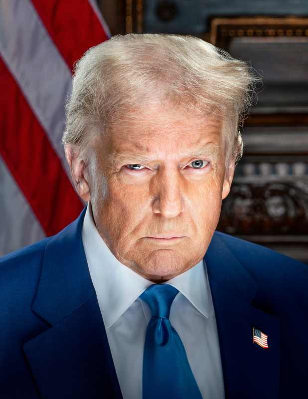 Official 2025 inaugural portrait of President Donald Trump; a second federal judge blocked his $100,000 H-1B visa fee on September 30, 2026