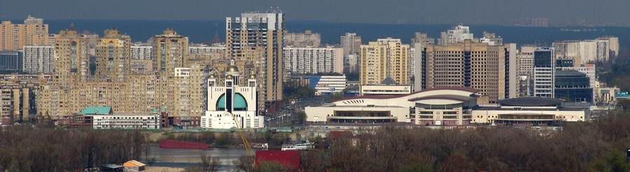 Kyiv skyline across the Dnipro, where British soldier George Hooley died in hospital after the Ukraine weapons-test accident
