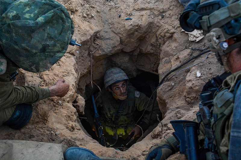 Israeli soldiers operating in Gaza during tunnel-clearing operations