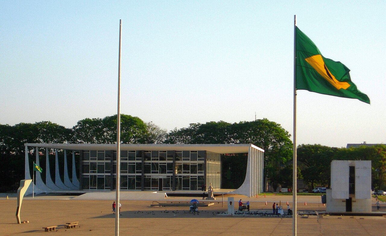 Brazil's Supreme Federal Court (STF) in Brasília seen from the Palácio do Planalto