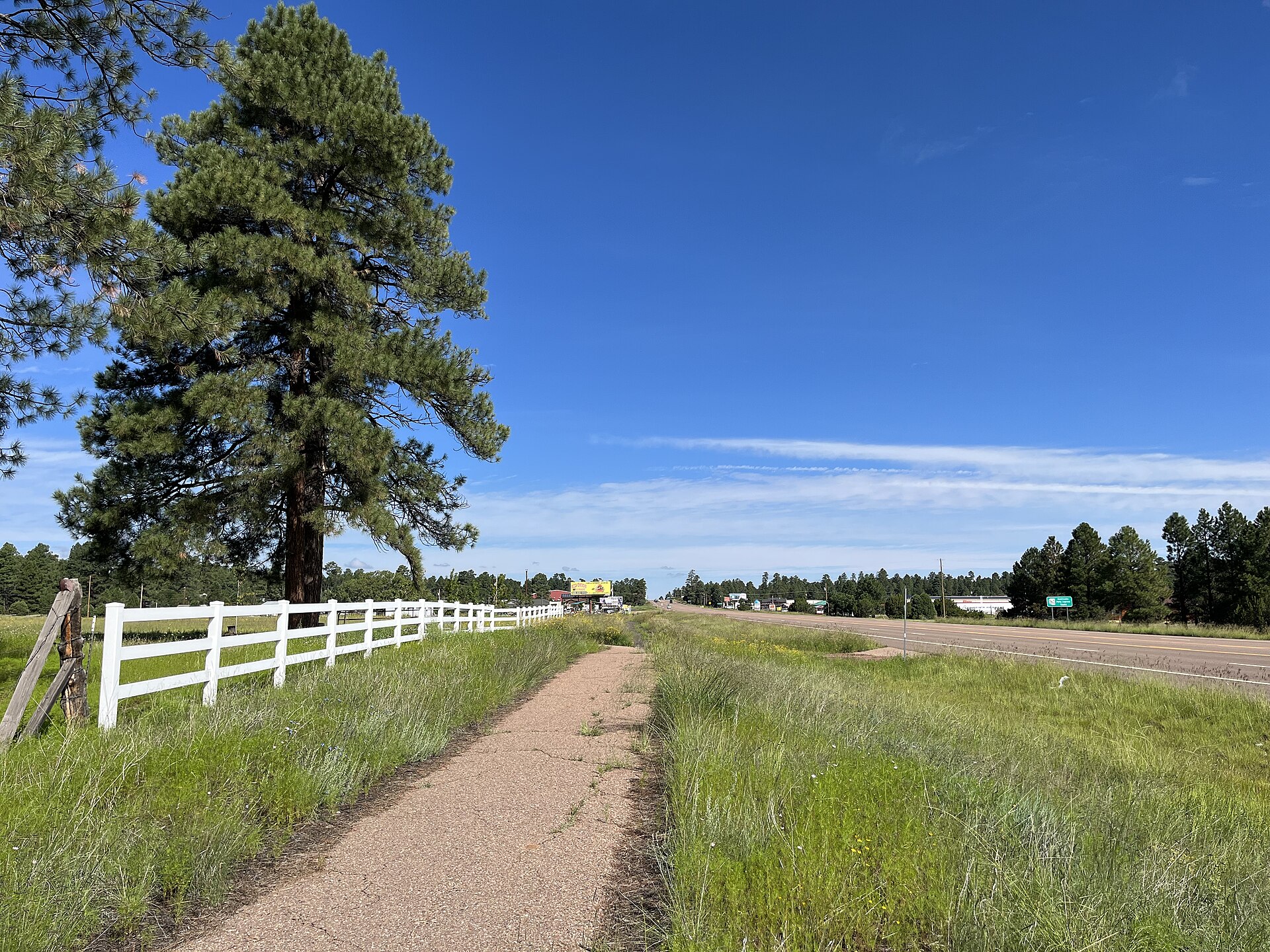 Heber-Overgaard tornado damage — file photo of Heber-Overgaard, Arizona, viewed from State Route 260, the highway the sheriff's office urged drivers to avoid after Wednesday's storm