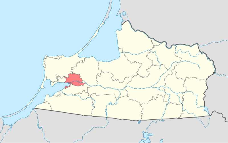 Map of Russia's Kaliningrad exclave and the Polish border near Braniewo, where the Mi-8 incursion occurred