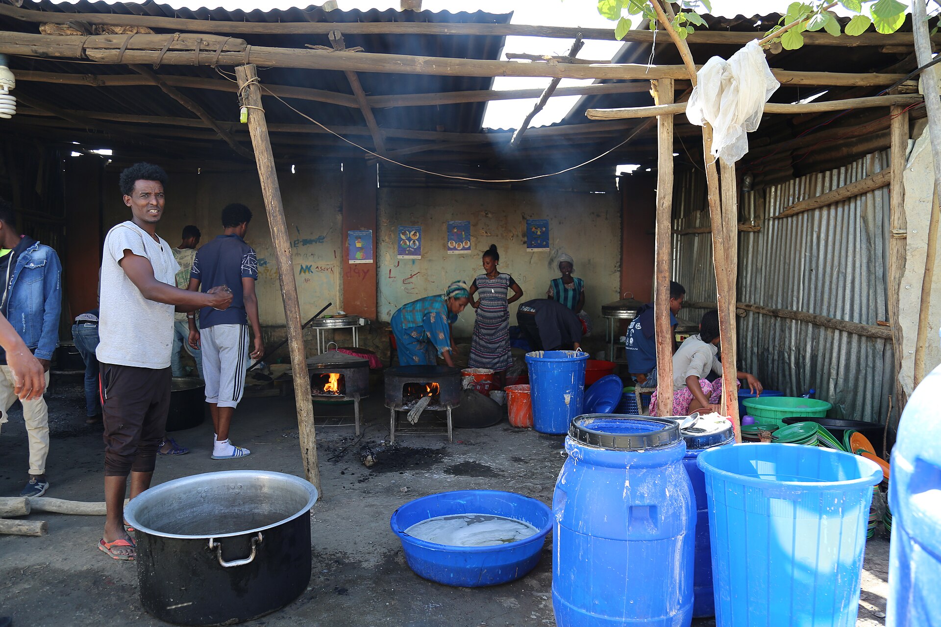 Ethiopia IDP camp drone strike — file photo of displaced people at a camp shelter in Shire, Tigray, Ethiopia, where more than 660,000 people are displaced in Amhara region alone