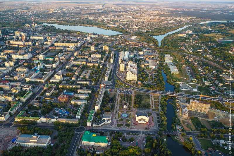 Aerial view of Belgorod, Russia, a region that reported a deadly overnight Ukrainian strike