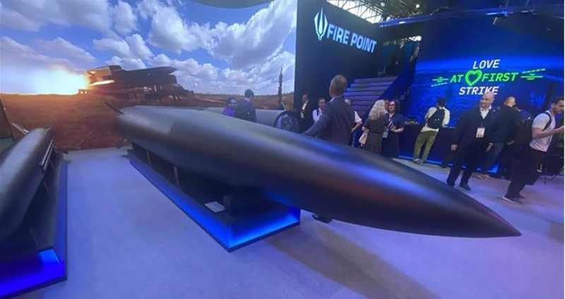 Ukraine’s Fire Point FP-9 ballistic missile displayed at Eurosatory 2026