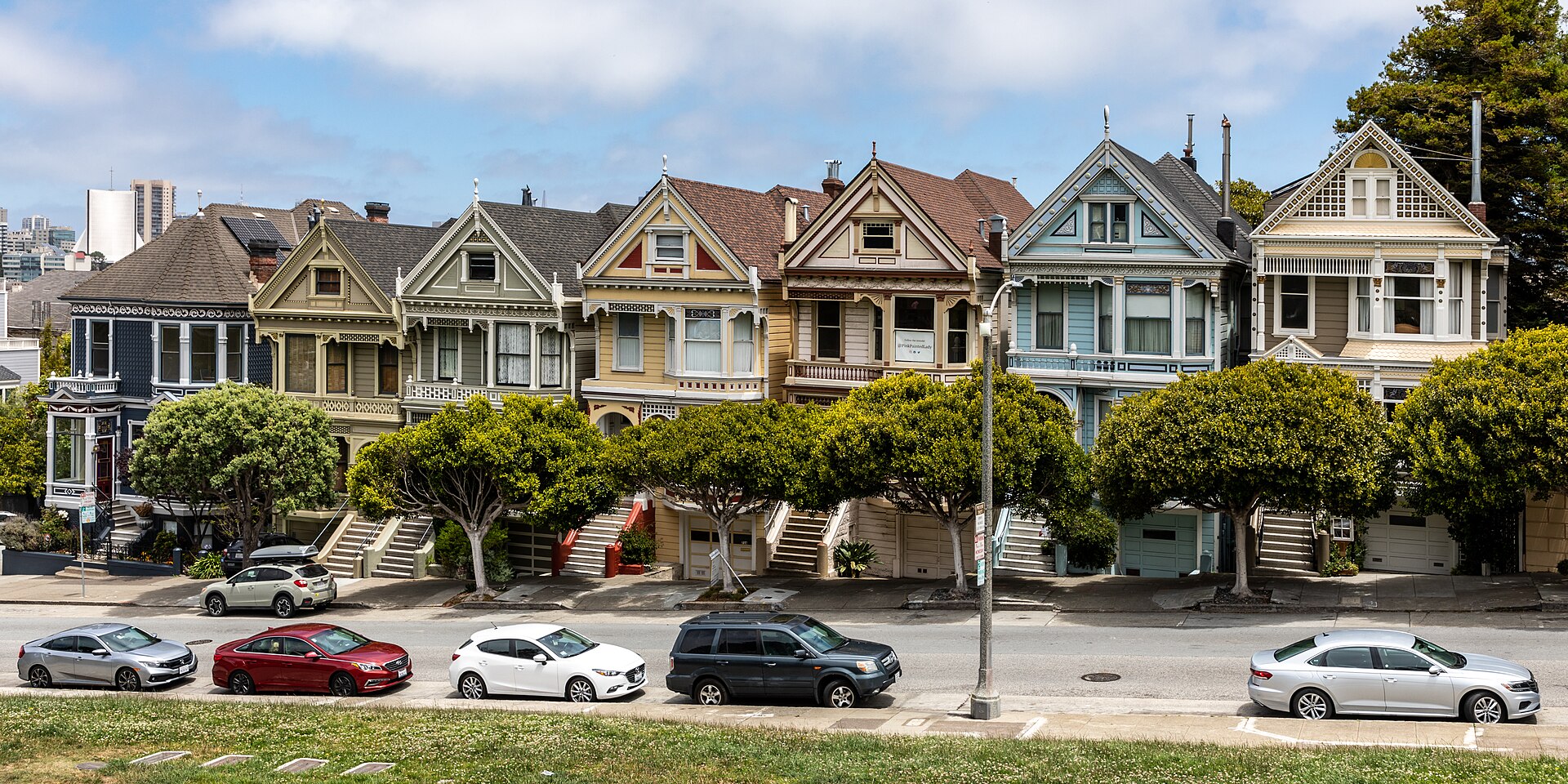 The Painted Ladies row houses in San Francisco — pending home sales September 2026 file photo
