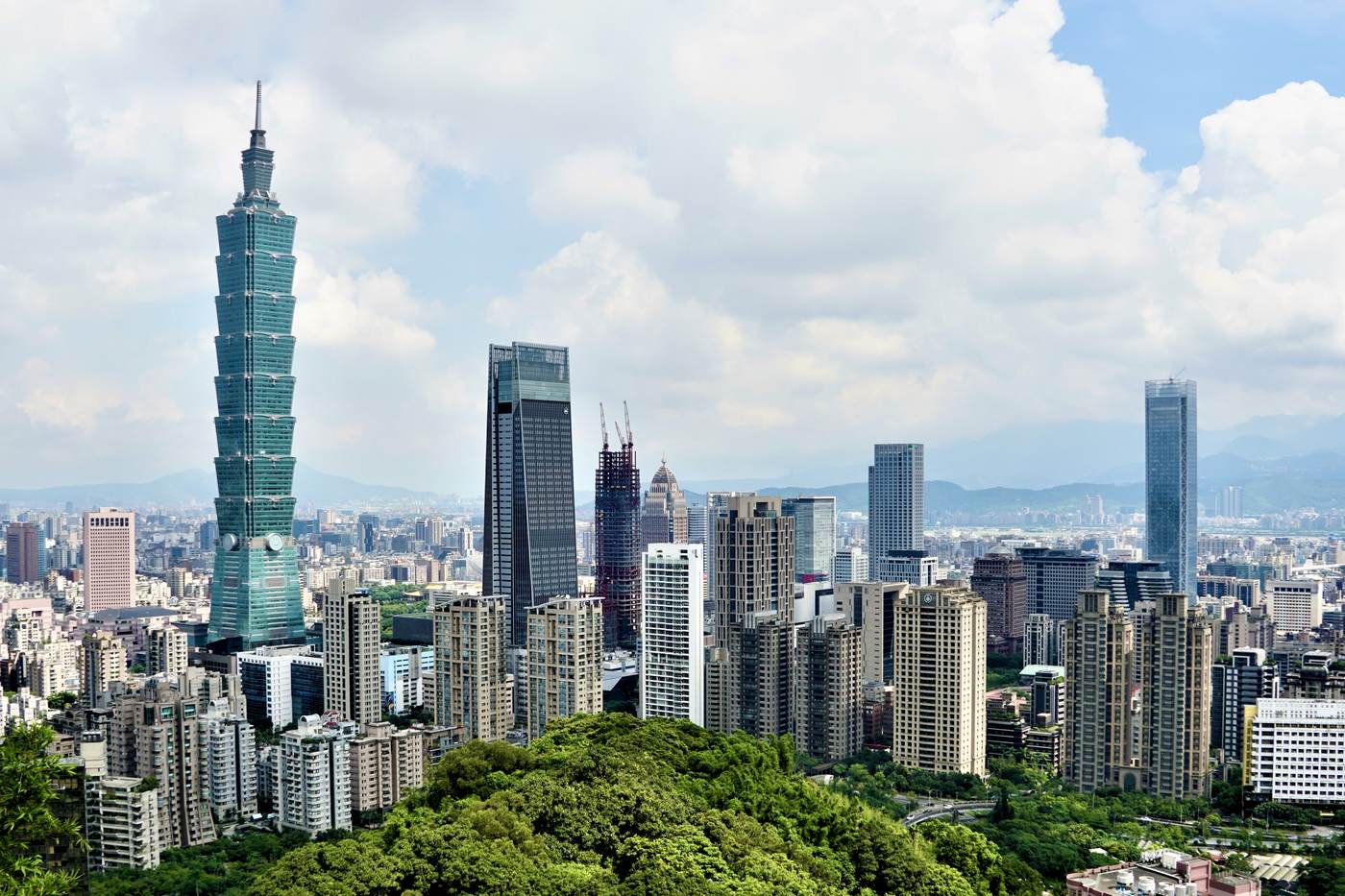 Taipei 101 towers over the Taipei skyline; Taiwan's government thanked the US for support ahead of the Trump-Xi summit