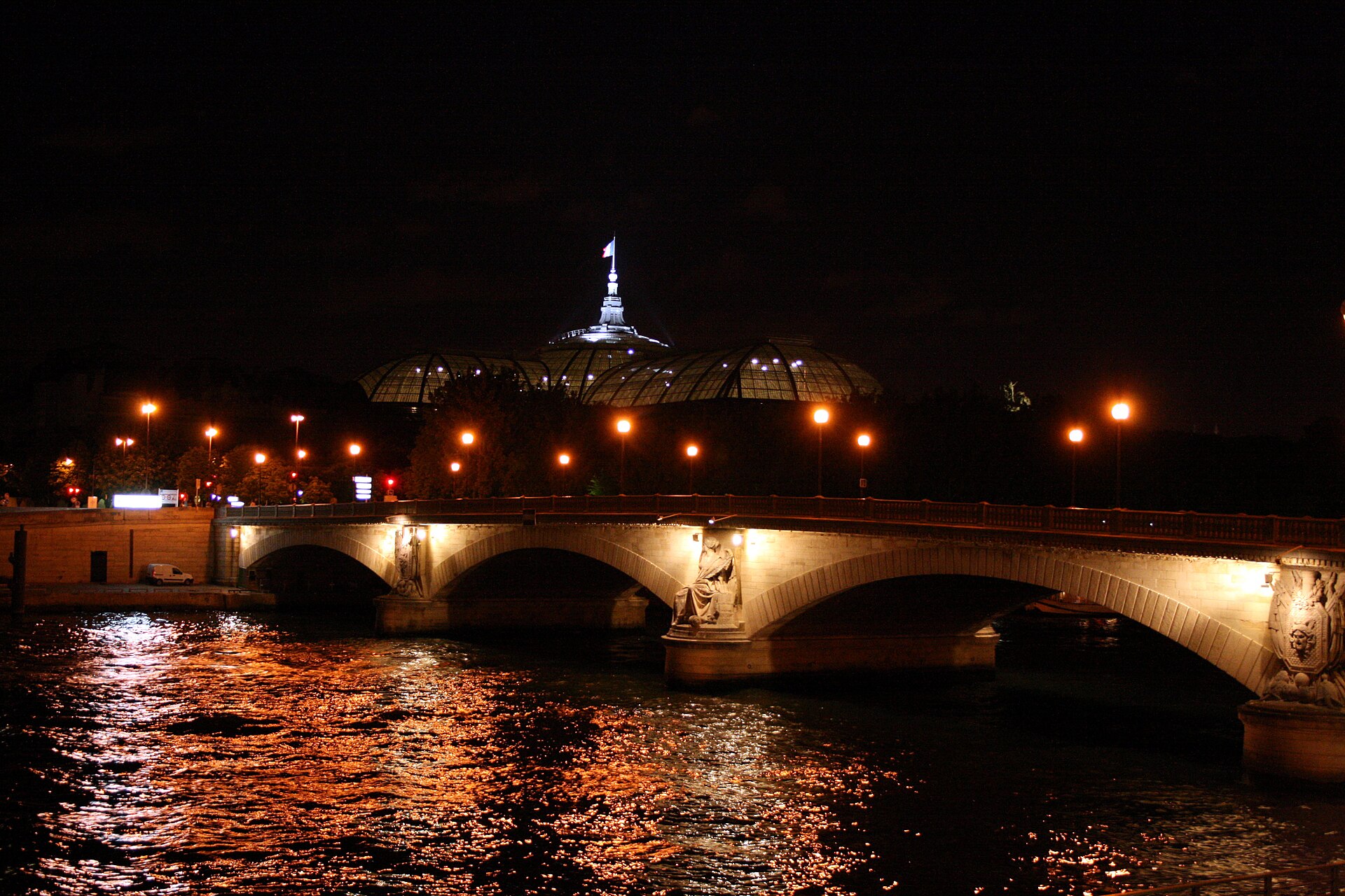 The Grand Palais seen from across the Seine near Pont des Invalides in Paris